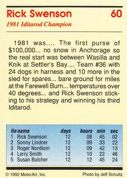 1992 MotorArt Iditarod Sled Dog Race #60 1981 Champion Back